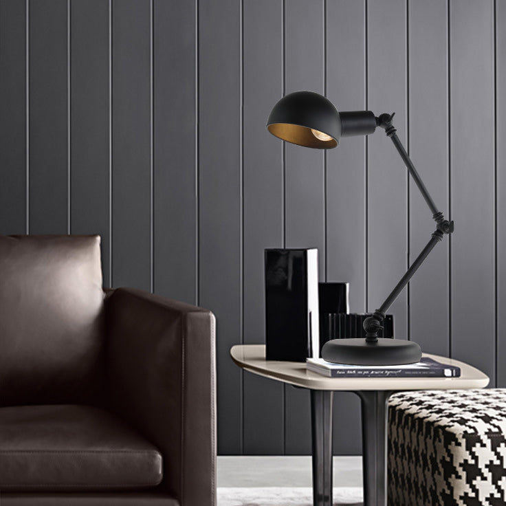 Contemporary Nordic Iron Semicircular 1-Light Rocker Arm Table Lamp For Bedroom