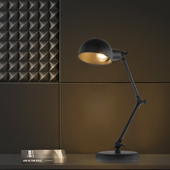 Contemporary Nordic Iron Semicircular 1-Light Rocker Arm Table Lamp For Bedroom