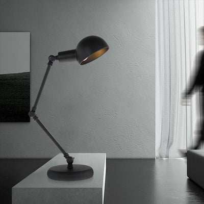 Contemporary Nordic Iron Semicircular 1-Light Rocker Arm Table Lamp For Bedroom