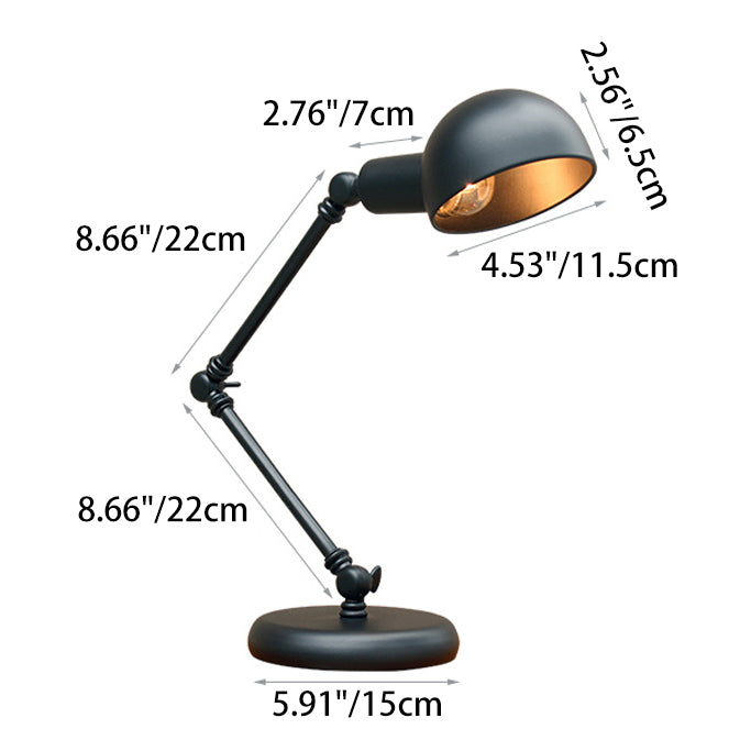 Contemporary Nordic Iron Semicircular 1-Light Rocker Arm Table Lamp For Bedroom