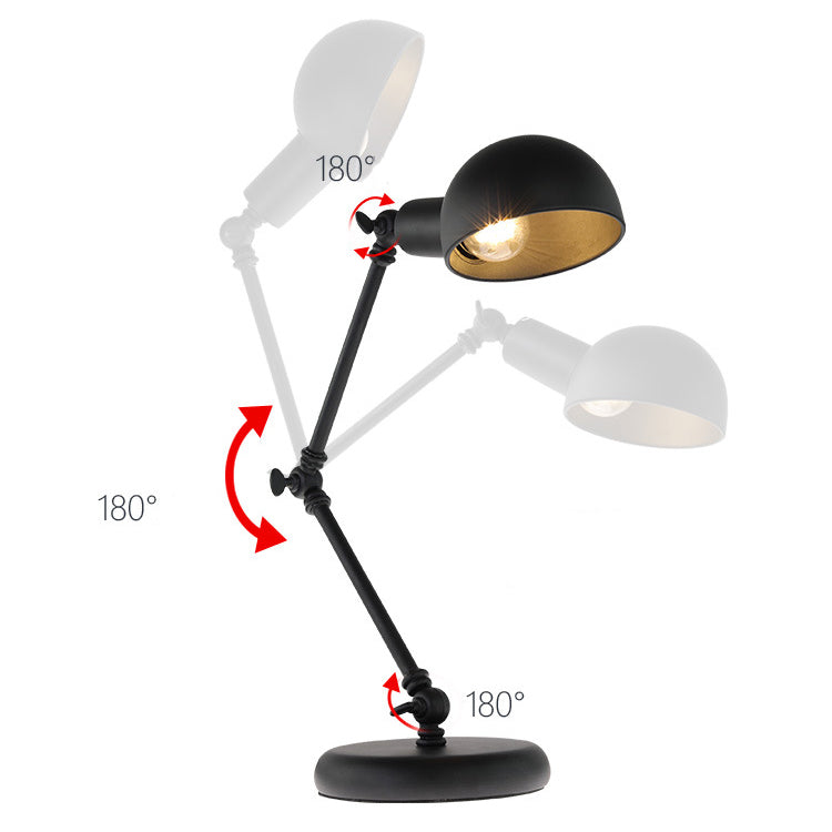 Contemporary Nordic Iron Semicircular 1-Light Rocker Arm Table Lamp For Bedroom