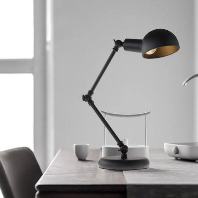 Contemporary Nordic Iron Semicircular 1-Light Rocker Arm Table Lamp For Bedroom