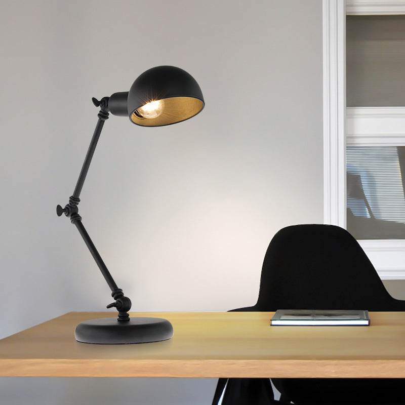Contemporary Nordic Iron Semicircular 1-Light Rocker Arm Table Lamp For Bedroom