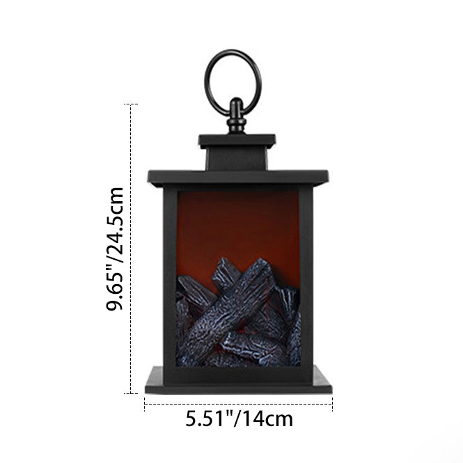 Contemporary Creative ABS Simulated Flame Fireplace LED Table Lamp For Study