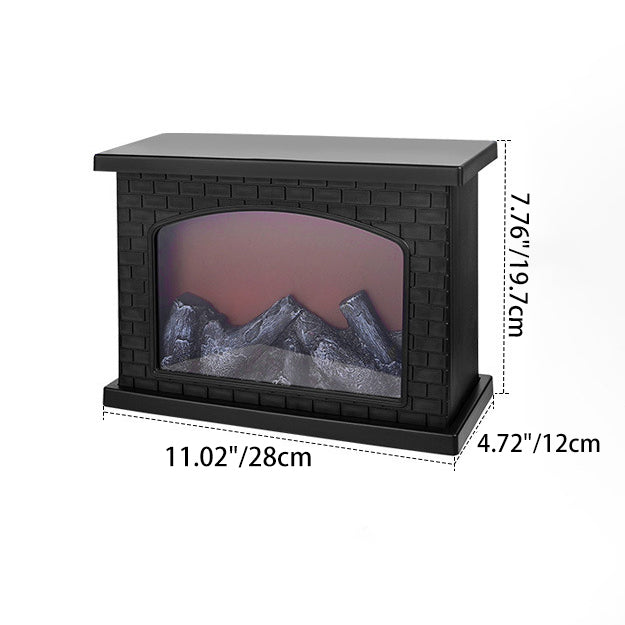 Contemporary Creative ABS Simulated Flame Fireplace LED Table Lamp For Study