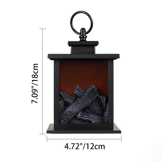 Contemporary Creative ABS Simulated Flame Fireplace LED Table Lamp For Study