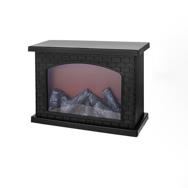 Contemporary Creative ABS Simulated Flame Fireplace LED Table Lamp For Study