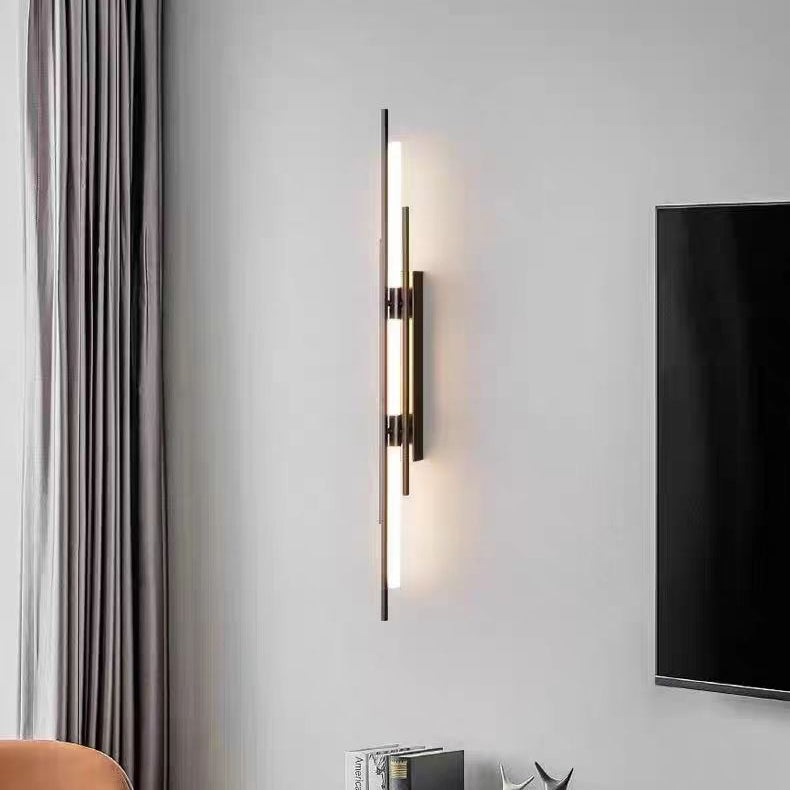 Modern Minimalist Iron Acrylic Long Strip LED Wall Sconce Lamp For Living Room