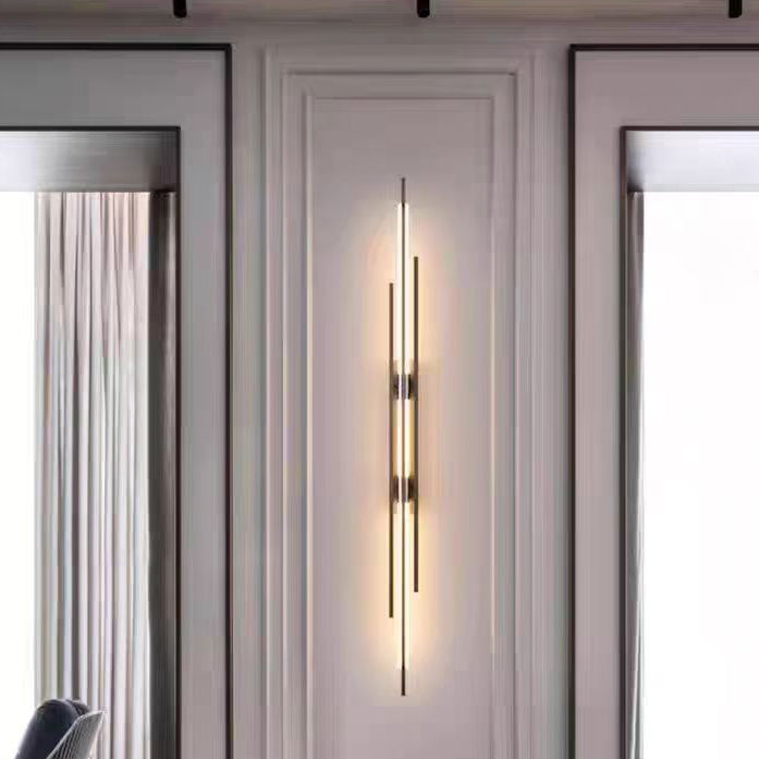 Modern Minimalist Iron Acrylic Long Strip LED Wall Sconce Lamp For Living Room