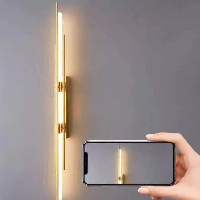 Modern Minimalist Iron Acrylic Long Strip LED Wall Sconce Lamp For Living Room