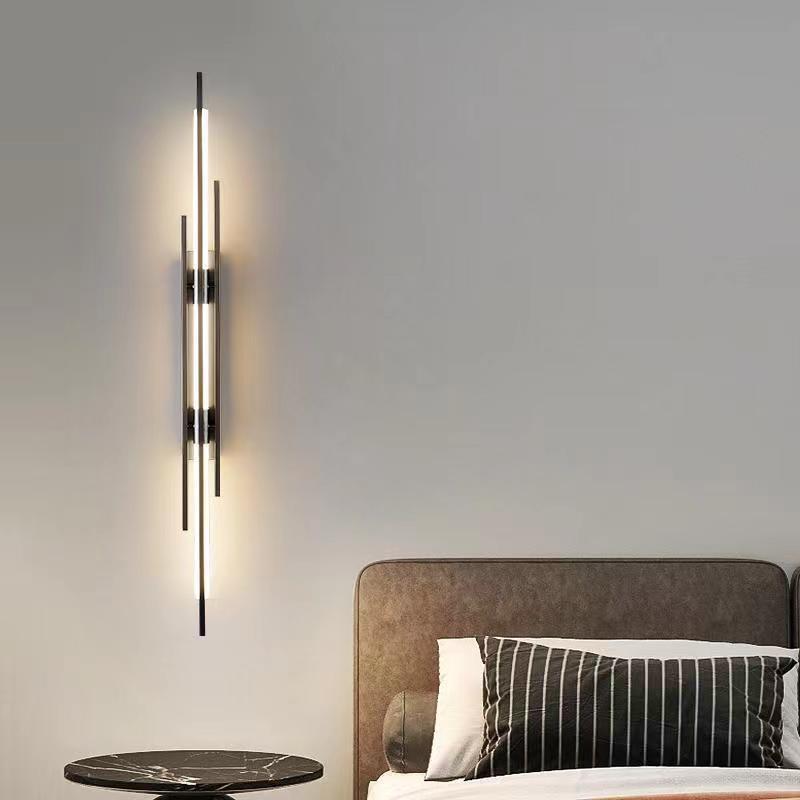 Modern Minimalist Iron Acrylic Long Strip LED Wall Sconce Lamp For Living Room