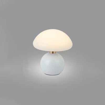 Contemporary Scandinavian Iron PE Round Shade USB Rechargeable LED Table Lamp For Bedroom