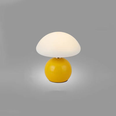 Contemporary Scandinavian Iron PE Round Shade USB Rechargeable LED Table Lamp For Bedroom