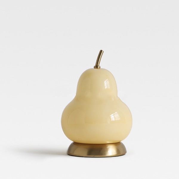 Contemporary Scandinavian Pear Glass Shade Iron USB Rechargeable LED Table Lamp For Bedroom