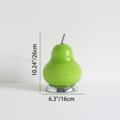 Contemporary Scandinavian Pear Glass Shade Iron USB Rechargeable LED Table Lamp For Bedroom