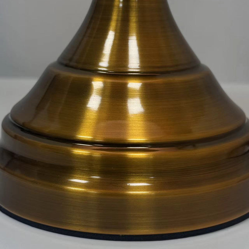 Traditional European Ceramic Hardware Base Fabric Shade 1-Light Table Lamp For Bedroom