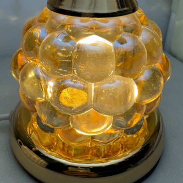 Traditional European Glass Base Fabric Tassel Shade 1-Light Table Lamp For Bedroom
