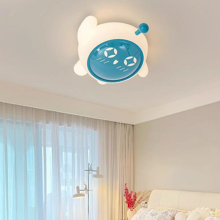 Zeitgenössische kreative Eisen-PE-Cartoon-Astronaut LED-Deckenleuchte für das Schlafzimmer 