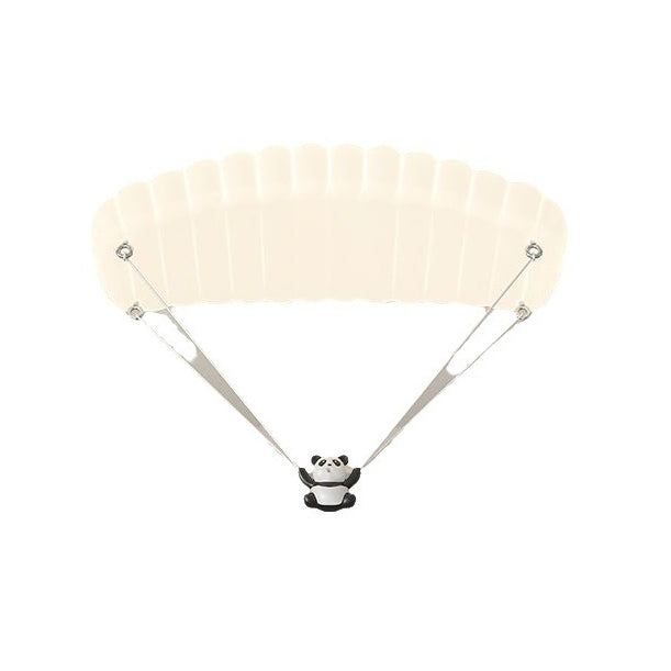 Lustre de plafond LED en fer PE en forme de parachute panda créatif contemporain pour chambre à coucher 