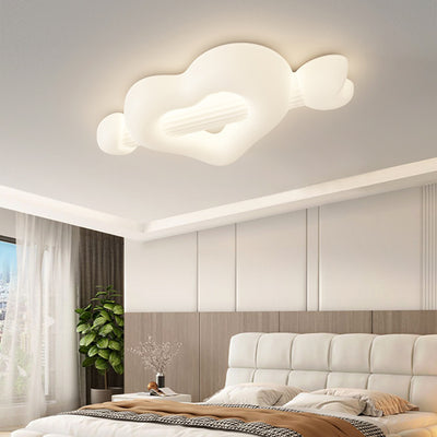 Contemporary Creative Cartoon Heart-Shaped Arrow PE Iron LED Flush Mount Ceiling Light For Bedroom