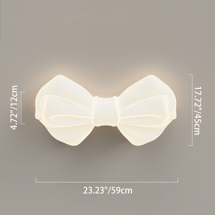 Lustre de plafond moderne avec abat-jour en fer PE créatif et nœud papillon LED pour chambre 