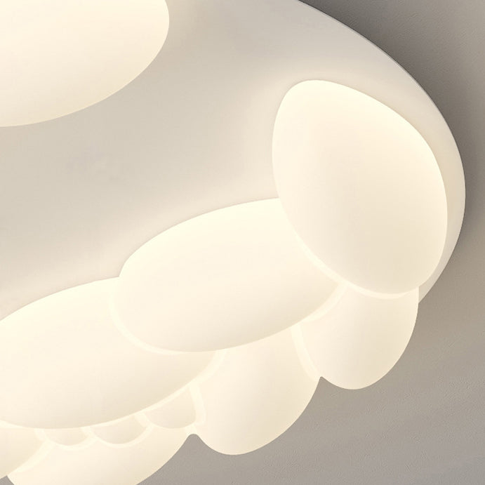Zeitgenössische nordische geometrische Kreis PE Eisen LED Deckenleuchte für Schlafzimmer 