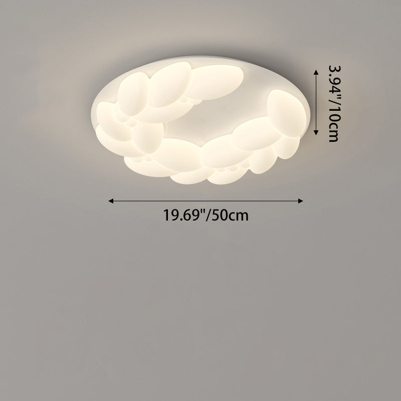 Zeitgenössische nordische geometrische Kreis PE Eisen LED Deckenleuchte für Schlafzimmer 