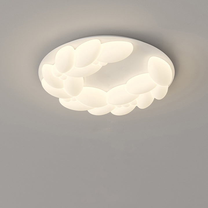 Zeitgenössische nordische geometrische Kreis PE Eisen LED Deckenleuchte für Schlafzimmer 