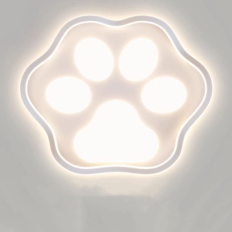 Contemporary Scandinavian Cartoon Cat Claw Acrylic Shade Iron LED Flush Mount Ceiling Light For Bedroom