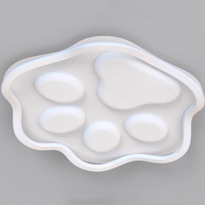 Contemporary Scandinavian Cartoon Cat Claw Acrylic Shade Iron LED Flush Mount Ceiling Light For Bedroom