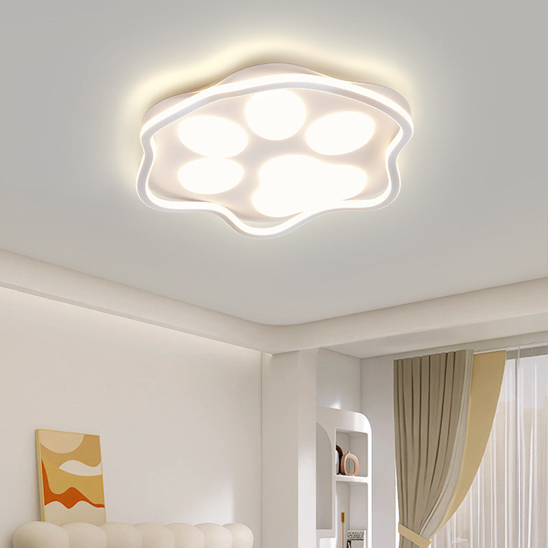 Plafonnier LED en fer avec abat-jour en acrylique en forme de griffe de chat scandinave contemporain pour chambre 