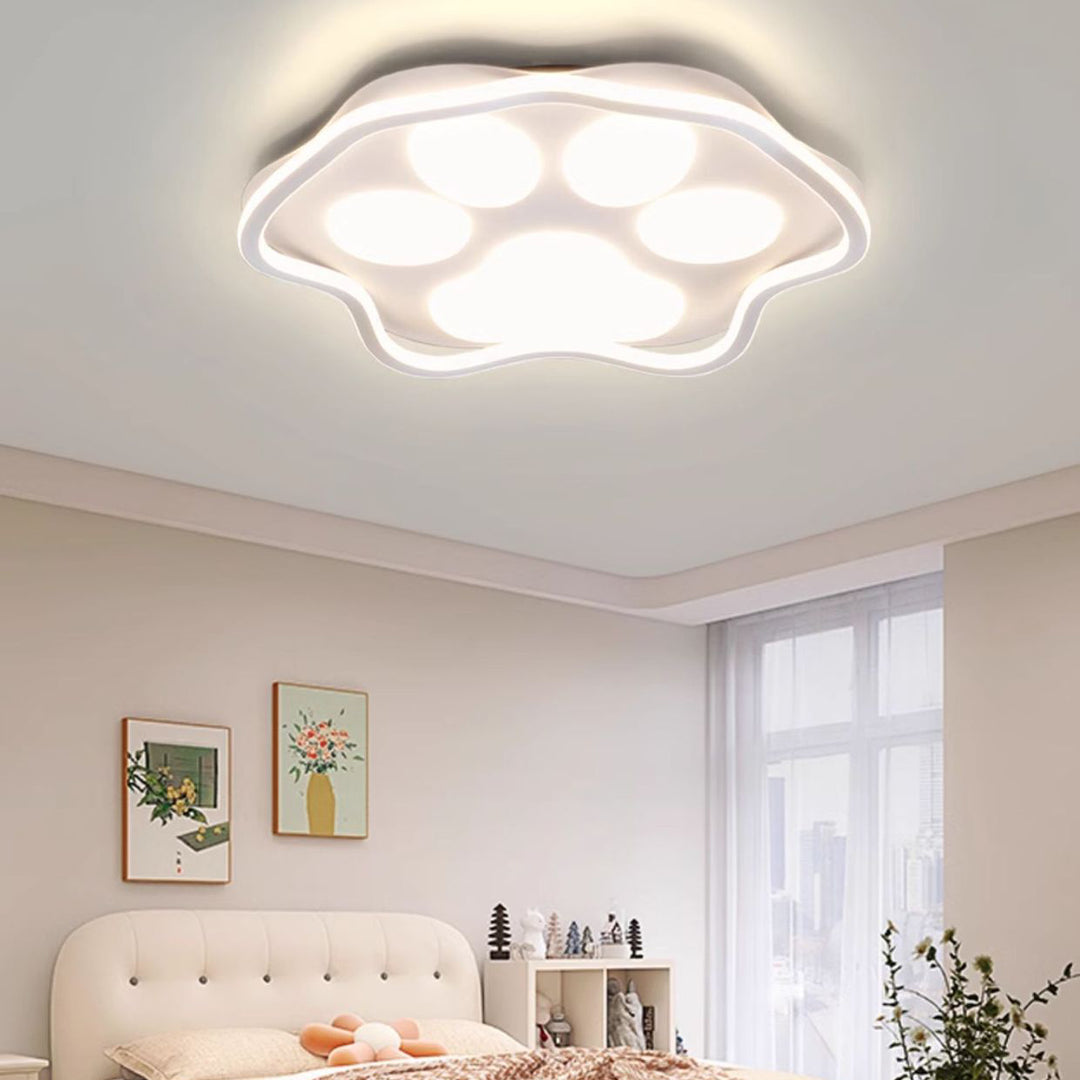 Plafonnier LED en fer avec abat-jour en acrylique en forme de griffe de chat scandinave contemporain pour chambre 