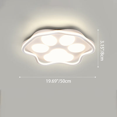 Contemporary Scandinavian Cartoon Cat Claw Acrylic Shade Iron LED Flush Mount Ceiling Light For Bedroom