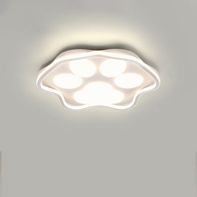 Contemporary Scandinavian Cartoon Cat Claw Acrylic Shade Iron LED Flush Mount Ceiling Light For Bedroom