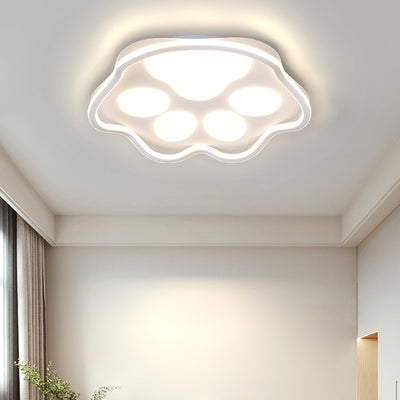 Contemporary Scandinavian Cartoon Cat Claw Acrylic Shade Iron LED Flush Mount Ceiling Light For Bedroom
