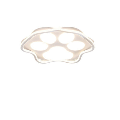 Contemporary Scandinavian Cartoon Cat Claw Acrylic Shade Iron LED Flush Mount Ceiling Light For Bedroom