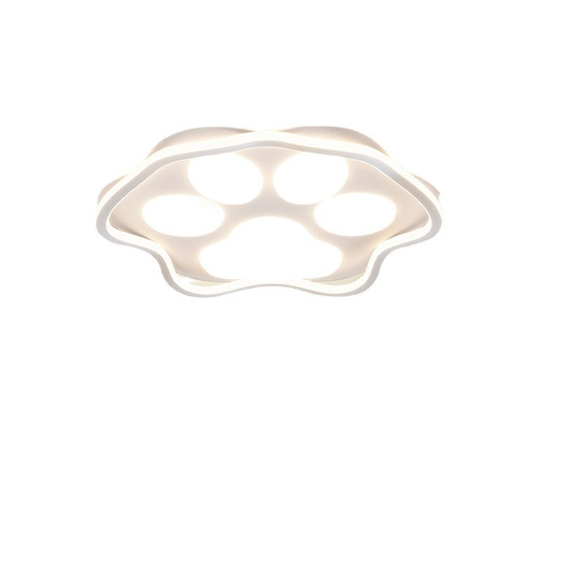 Contemporary Scandinavian Cartoon Cat Claw Acrylic Shade Iron LED Flush Mount Ceiling Light For Bedroom