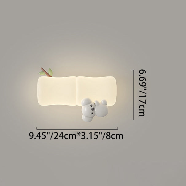 Applique murale LED contemporaine créative en bambou pour koala pour salon 