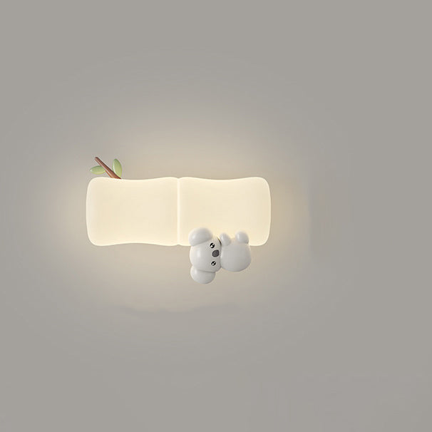 Applique murale LED contemporaine créative en bambou pour koala pour salon 