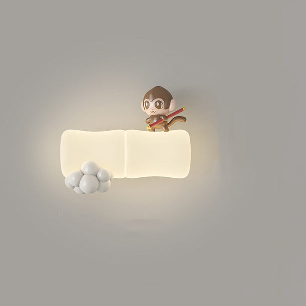 Applique murale LED contemporaine créative en bambou pour koala pour salon 