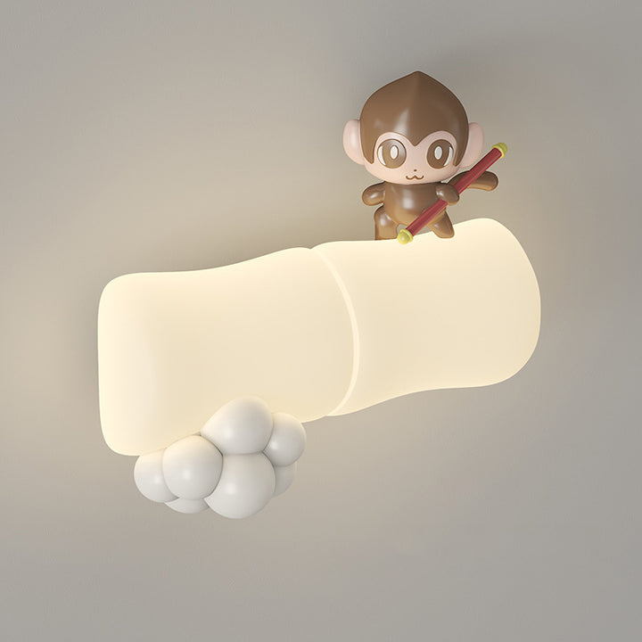 Applique murale LED contemporaine créative en bambou pour koala pour salon 