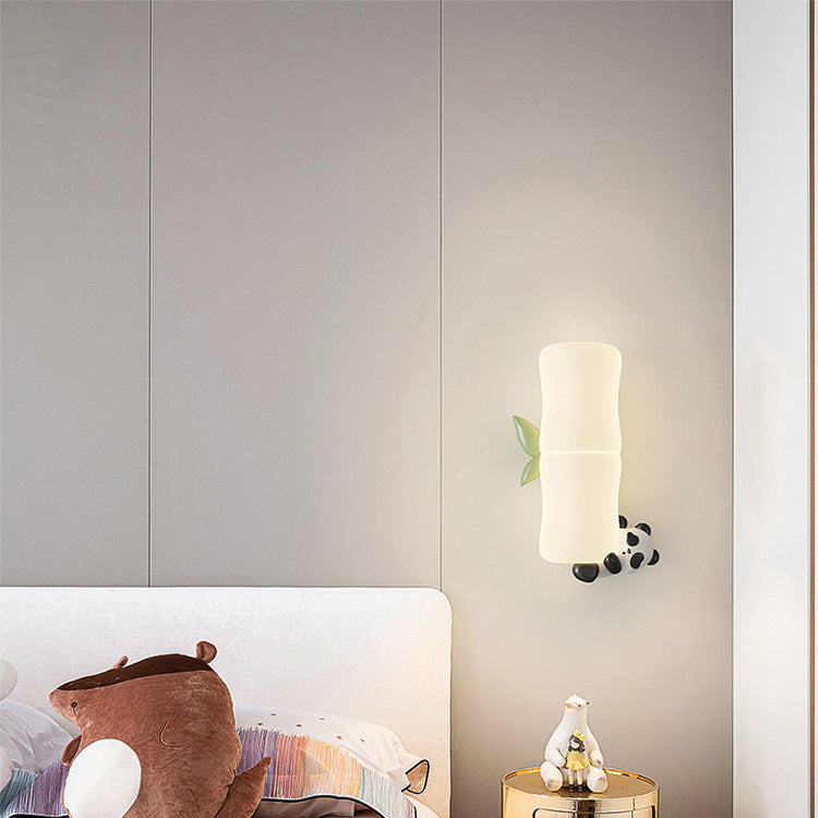 Applique murale LED contemporaine créative en bambou pour koala pour salon 