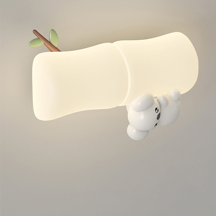 Applique murale LED contemporaine créative en bambou pour koala pour salon 