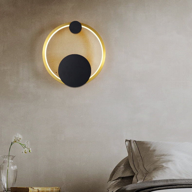 Simplicité Contemporaine Cercle Géométrique Anneau Fer Aluminium LED Applique Murale Pour Salon 