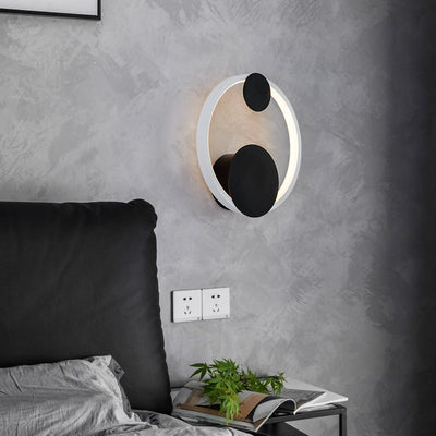 Simplicité Contemporaine Cercle Géométrique Anneau Fer Aluminium LED Applique Murale Pour Salon 