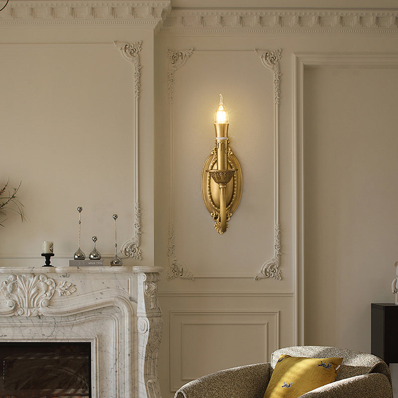 Applique Murale en Laiton Complet de Luxe Contemporain 1 Lumière Pour Salon 