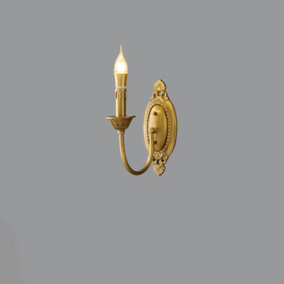 Contemporary Luxury Full Copper Candelabra 1-Light Wall Sconce Lamp For Living Room
