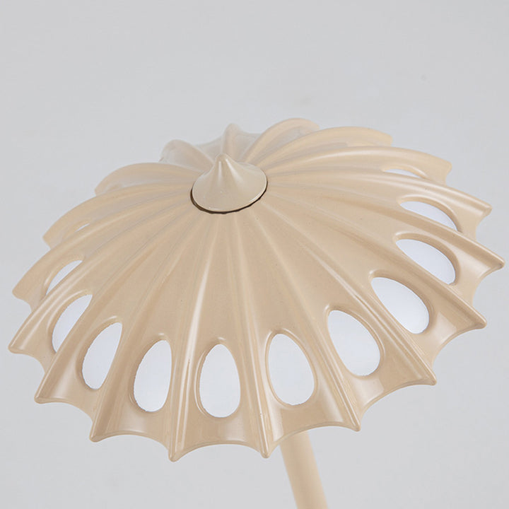Contemporary Creative Aluminum Acrylic Umbrella Shade USB LED Table Lamp For Bedroom