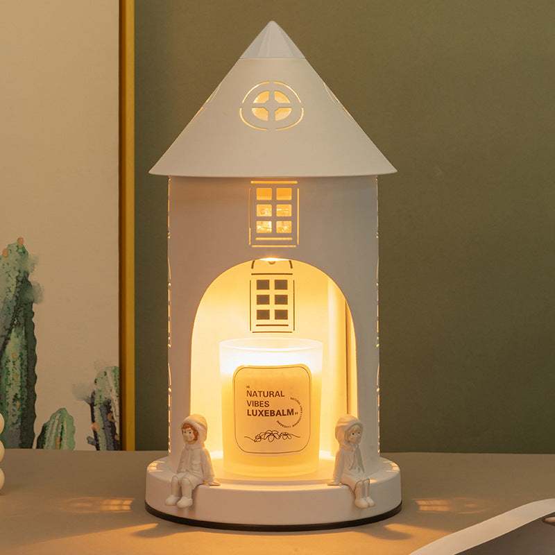 Lampe de table en cire fondue à 1 lumière en fer de modernité simplicité pour la chambre 