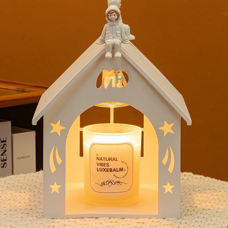 Lampe de table en fer avec découpe moderne Simplicity 1 lumière effet cire fondue pour chambre 